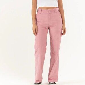 Dickies Womens pink Corduroy Pants Size 14 wide leg